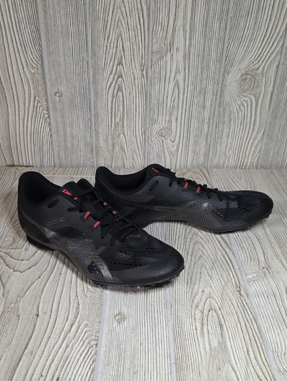 Asics Hyper MD 8 Black/Gunmetal Track & Field Spikes Mens Size 8.5